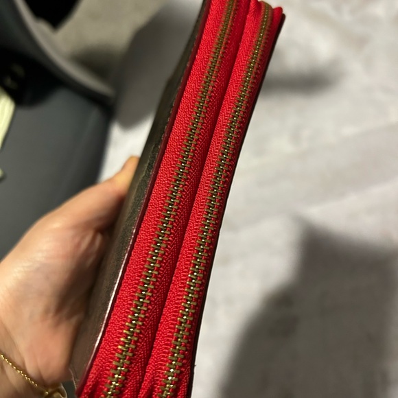 Coach Brown and Red Leather Wallet - Picture 3 of 8